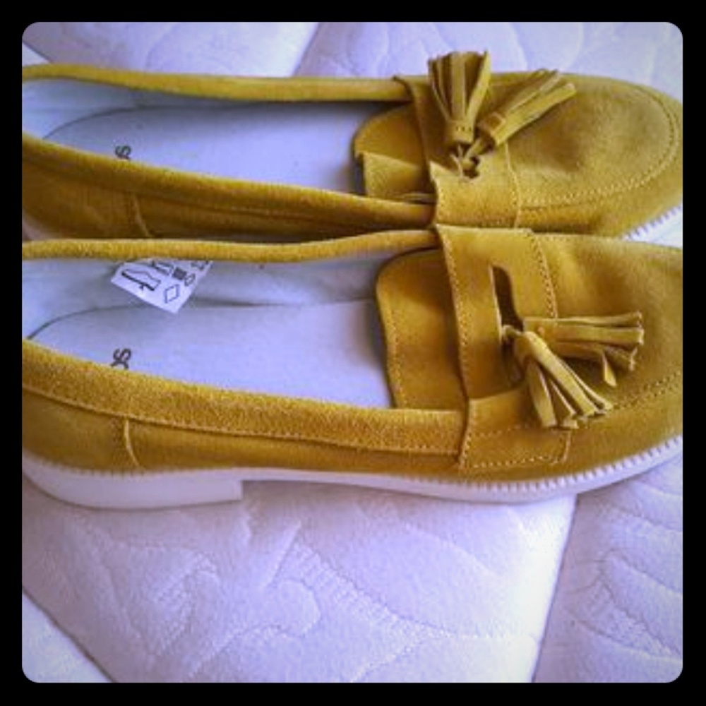 Mustard asos loafers